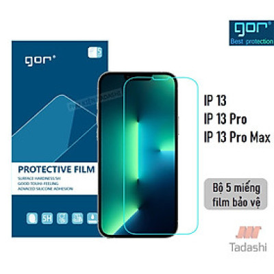 Miếng dán màn hình Gor Cho Iphone 13/ 13 Pro/ 13 Pro Max Cảm ứng nhạy, Chống trầy xước, Hạn chế vân tay - Hãng Gor (5 miếng) - Hàng nhập khẩu.