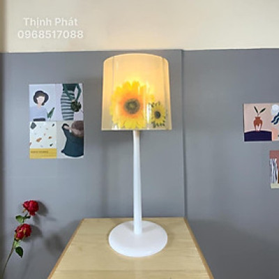 Đèn bàn gỗ hoa mặt trời 3D 