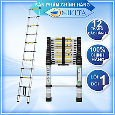 Thang nhôm rút gọn, an toàn, tiện dụng, đa năng - Nhôm 6063 không rỉ - Hàng chính hãng NIKITA