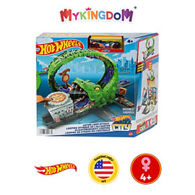 Đồ Chơi HOT WHEELS HKX39/HDR29 Trạm Cá Sấu Pizza Hot Wheels City