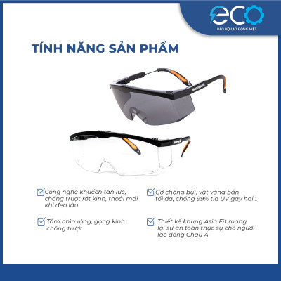 Kính bảo hộ chống bụi, Chống tia UV Sperian S200A cản bụi khi đi ngoài đường