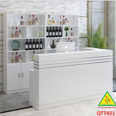 QUẦY LỄ TÂN, QUẦY TIẾP TÂN, QUẦY TÍNH TIỀN, QUẦY THU NGÂN QTT421- Nội thất lắp ráp Viễn Đông Adv