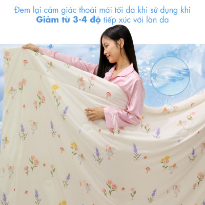 [CHĂN HÈ MÁT LẠNH] Mền lạnh I Cool Advance NIN House NM8032 2mx2m2 | Chăn chần bông Ice Silk, Chăn điều hoà nhiều độ