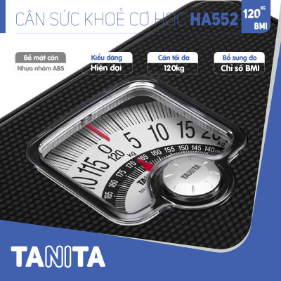 Cân sức khoẻ cơ học TANITA HA552,chính hãng nhật bản,cân cơ học,cân chính hãng,cân nhật bản,cân sức khoẻ y tế,cân sức khoẻ gia đình,cân sức khoẻ cao cấp,120kg,Cân phân tích chỉ số cơ thể,Cân sức khoẻ min