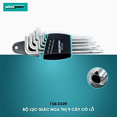 Bộ lục giác hoa thị 9 cây có lỗ Whirlpower 158-3309