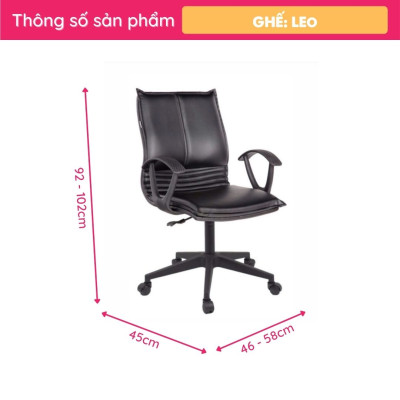 Ghế xoay nhân viên bọc vải SMLIFE Leo