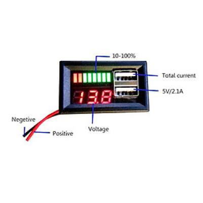 Đồng Hồ Báo Vôn Ắc Quy Kèm Sạc USB 12V Cho ÔTô,XeMáy Loại Tốt Nhất Hiện Nay ĐÈN PHA 