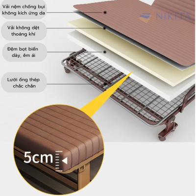 Giường ngủ hỗ trợ trào ngược dạ dày, nâng đầu bằng động cơ điện, tiện lợi, dễ sử dụng, chính hãng Nikita