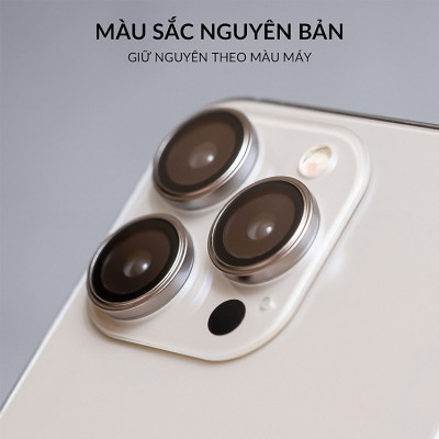 Bộ vòng kính cường lực viền kim loại bảo vệ camera cho iPhone 15 Pro / 15 Pro Max / 15 Plus / iP 15 hiệu Kuzoom AR-LENS độ cứng 9H, chống trầy xước, giữ nguyên chất lượng ảnh chụp - Hàng nhập khẩu