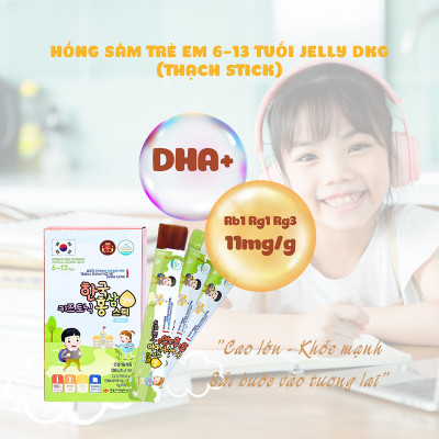 Thạch hồng sâm trẻ em 6-13 tuổi Jelly dạng thạch hộp 30 gói