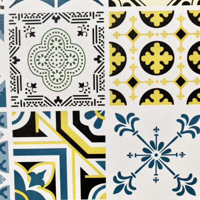 Decal dán tường decal cuộn gạch bông cổ điển có sẵn keo dễ dán