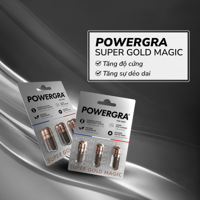 Viên uống phục hồi và tăng cường sức khỏe sinh lý nam giới Powergra (Super Gold Magic) - Vỉ dùng thử 3 viên