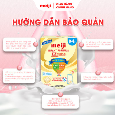 Combo Sản Phẩm Dinh Dưỡng Công Thức Meiji Infant Formula Ezcube (540g) & Meiji Growing Up Formula Ezcube (560g)