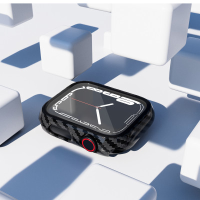 Case Bảo Vệ Mặt Kính Vân Carbon cho Apple Watch 4/5/6/SE/7/8/SE12 Size 40mm / 41mm / 44mm / 45mm - Hàng Chính Hãng