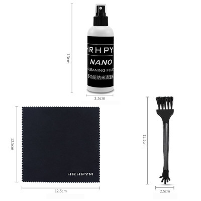 Bộ Vệ Sinh Macbook/Laptop/Lens/Máy ảnh/Điện thoại Bình Xịt Khử Khuẩn, Kiêm Khăn Lau_ Kèm Chai Dung Dịch An Toàn Cho Da - Hàng Nhập Khẩu