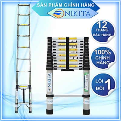 Thang nhôm rút gọn đơn - 13 bậc - 3,8 Mét
