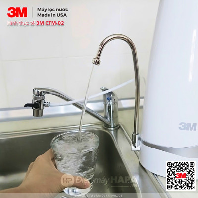 Máy Lọc Nước Uống Để Bàn 3M CTM-02 Cao Cấp, Không Cần Khoan Đục, Tự Lắp Đặt Đơn Giản - Hàng Chính Hãng 3M