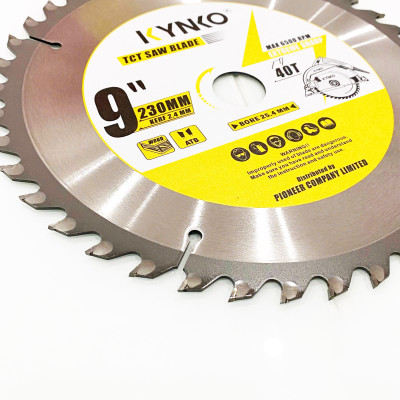 LƯỠI CƯA GỖ TCT 40 RĂNG đường kính phi Ø 230mm KYNKO WGZ230040P