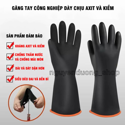 Găng Tay Công Nghiệp Chống Hóa Chất, Chống Axit Mạnh và Kiềm, Găng Tay Cao Su Bảo Hộ Lao Động