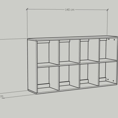 [Happy Home Furniture] ZANE , Kệ sách 2x4, 140cm x 28cm x 75cm ( DxRxC), KSA_038