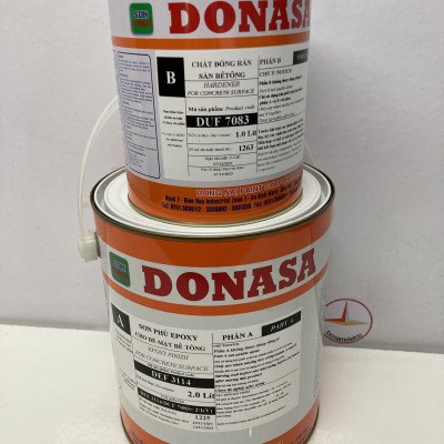 Sơn sàn bê tông Donasa /Floor coating Paint màu xám bạc DEF 3114 3L