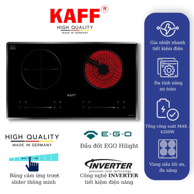 Bếp âm từ hồng ngoại đôi kết hợp nhập khẩu Germany KAFF KF-FL108 Plus - Hàng Chính Hãng