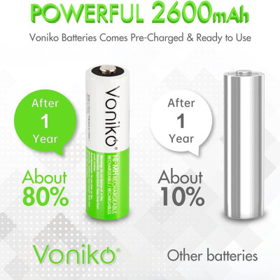 Vỉ 2 Pin Sạc AA 1300mAH - Voniko