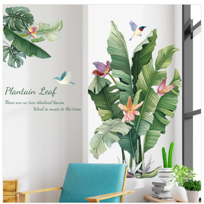 Sticker Giấy Dán Tường Decal Dán tường Mẫu Hoa Lá Cực Xinh ZH019