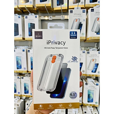 Kính Chống Nhìn Trộm Wiwu iPrivacy HD Anti-Peep Dành cho iPhone có Khung Dán Tiện Lợi - Hàng Chính Hãng  