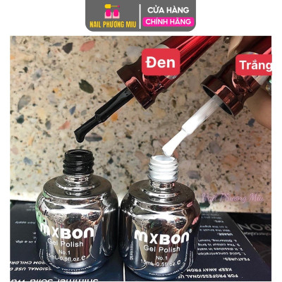 Sơn Gel MXBON Đen, Trắng, Trắng Sữa, Nước Gạo Cao Cấp Chai 15ml Làm Nail, Bóng Mướt, Bám Móng Bền Màu, Lên Màu Chuẩn Cho Nữ Women
