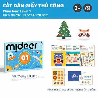 Đồ Chơi Cắt Dán Giấy Thủ Công 3 Cấp Độ cho bé mideer Level Up Let