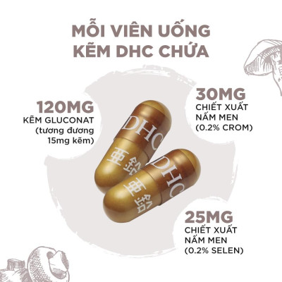 Viên uống bổ sung Kẽm DHC Nhật Bản Túi 15/30 ngày