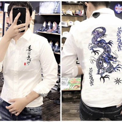 Áo sơ mi nam họa tiết rồng