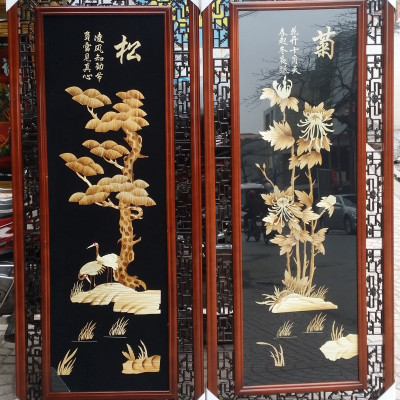 TRANH GHÉP LÁ - TÙNG CÚC TRÚC MAI (XUÂN HẠ THU ĐÔNG)