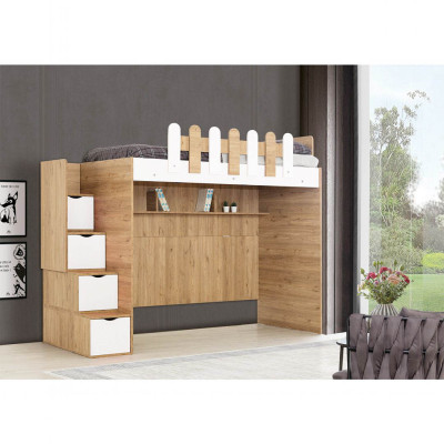 Giường tầng bằng gỗ thiết kế thông minh cho bé SMLIFE Saovo