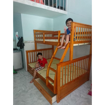 Giường 2 Tầng BÌNH LONG 128 (Vàng Gỗ Tự Nhiên)