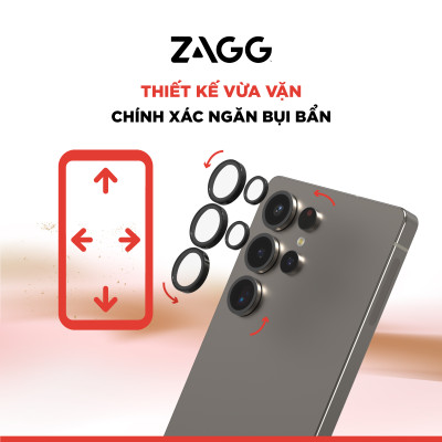 Kính Camera ZAGG Camera InvisibleShield Dành Cho Galaxy S25 Ultra  Kèm Khung Dán Chống Trầy Xước, Chống Va Đập_ Hàng Chính Hãng