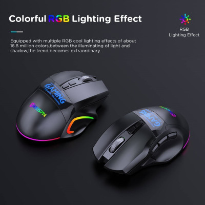 Chuột Led Gaming Không Dây W10 Đa kết nối Bluetooth 5.0 + Usb 2.4G Pin sạc TypeC cho máy tính laptop hàng nhập khẩu