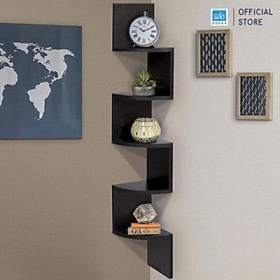 Kệ Gỗ Treo Góc Tường 5 Tầng Hình Cánh Cung SIB Decor KT412