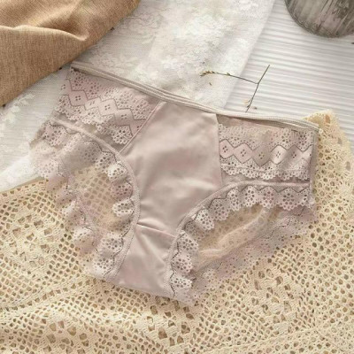 Combo 5 Quần Lót Nữ Thun Lạnh Phối Ren Dây Eo Mã 1712 – Mát Lạnh, Êm Ái, Quyến Rũ