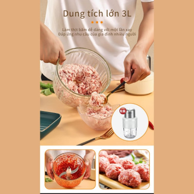 Máy xay thịt đa năng 2 IN 1 SOKANY SK-06008, máy xay thịt tỏi ớt công suất cao 800W, cối thủy tinh cao cấp chắc chắn, HÀNG CHÍNH HÃNG