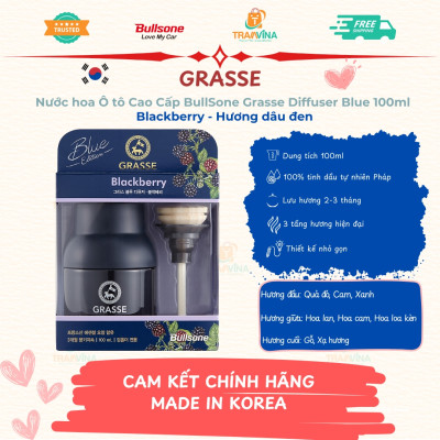 Nước hoa Ô tô Cao Cấp BullSone Grasse Blue 100ml - Hàng Chính Hãng - Đa dạng mùi hương 
