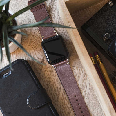 Dây Đeo Apple Watch 41mm 40mm 38mm, Chất Liệu Da Bò Cao Cấp, Phong Cách Vintage Hoài Cổ, Đơn Giản Và Tinh Tế, Tương Thích Các Phiên Bản Series 10/9/8/7/6/5/4/3/2/1/SE/SE2