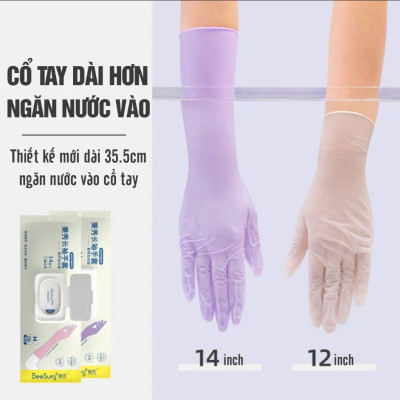 Bộ 20 Chiêc găng tay cao su dài 35,5cm Rửa Bát, Chống Nước, Không Mùi - HÀNG CHÍNH HÃNG MINIIN