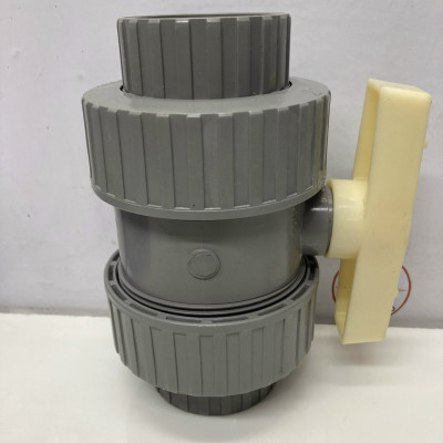 Van hai (2) đầu rắc co 60 nhựa PVC Jiarong _ UB020