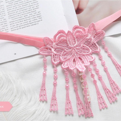 Quần lót nữ kết hoa đính kèm hạt lọt khe gợi cảm - Màu đen