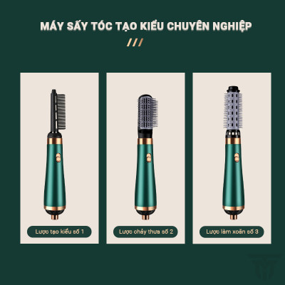 Máy Sấy Tóc Đa Năng Tạo Kiểu Tóc Teement, Sấy Khô, Duỗi Thẳng, Uốn Cụp, Công Suất Lớn 1000W, Giảm Tiếng Ồn, An Toàn Khi Sử Dụng, Tạo Kiểu Chuyên Nghiệp, Bổ Sung Ion Dưỡng Ẩm, Làm Mềm Mượt Tóc, Chống Hư Tổn Tóc - Hàng Chính Hãng