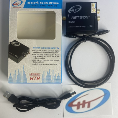 Bộ Chuyển Đổi Âm Thanh Digital NETBOX HT2,DÂY 3.5 RA 2 ĐẦU AV 3M - Hàng Chính Hãng