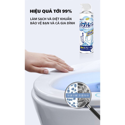 Chai Xịt Bọt Tuyết Vệ Sinh Toilet, Bồn Tắm, Lau Bóng Gương, Lâu Bóng Inox