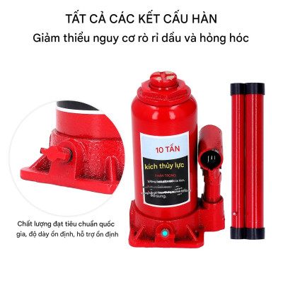 Kích Thủy Lực Gắn Xe Tải 10 Tấn – Chiều Cao Làm Việc 195–370mm, Hành Trình 116mm